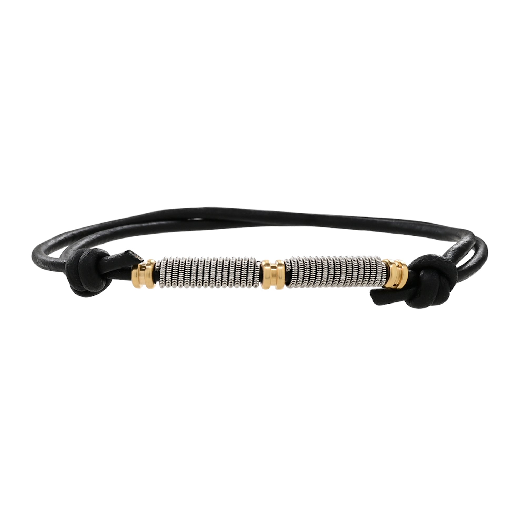 Slipknot Adjustable Leather and Guitar String Bracelet