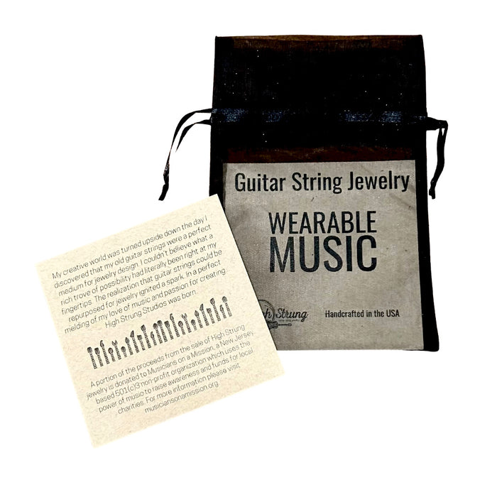 Slipknot Adjustable Leather and Guitar String Bracelet - Brown