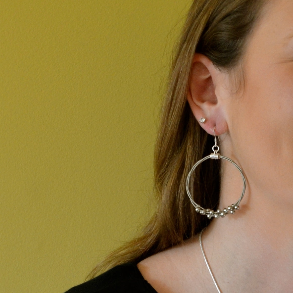 "Floating Melody" Guitar String Earrings