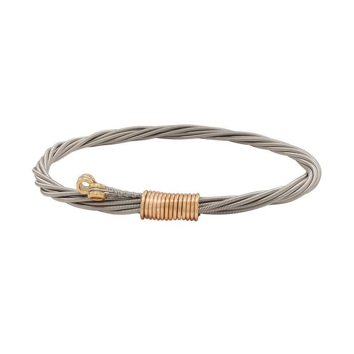 Classic guitar string bangle bracelet two-tone by high strung studios guitar string jewelry for men and women