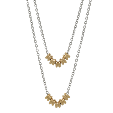 Double Layer Necklace - Two-Tone