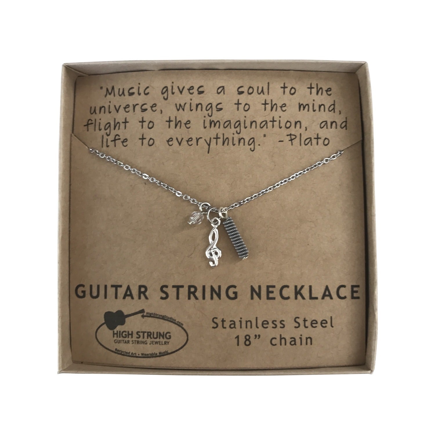 Guitar string charm necklace by High Strung Studios