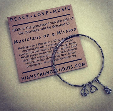 Charm Bangle - Peace, Love, Music - Musicians on a Mission Donation