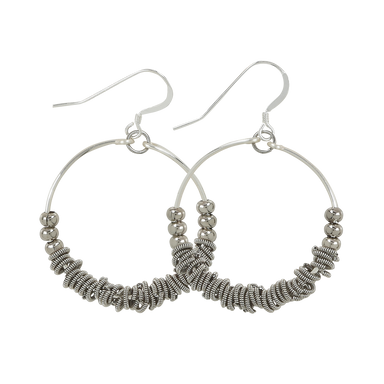 Staccato Hoop Earrings - Silver