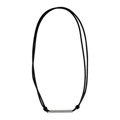 Slipknot Adjustable Leather and Guitar String Necklace - Black